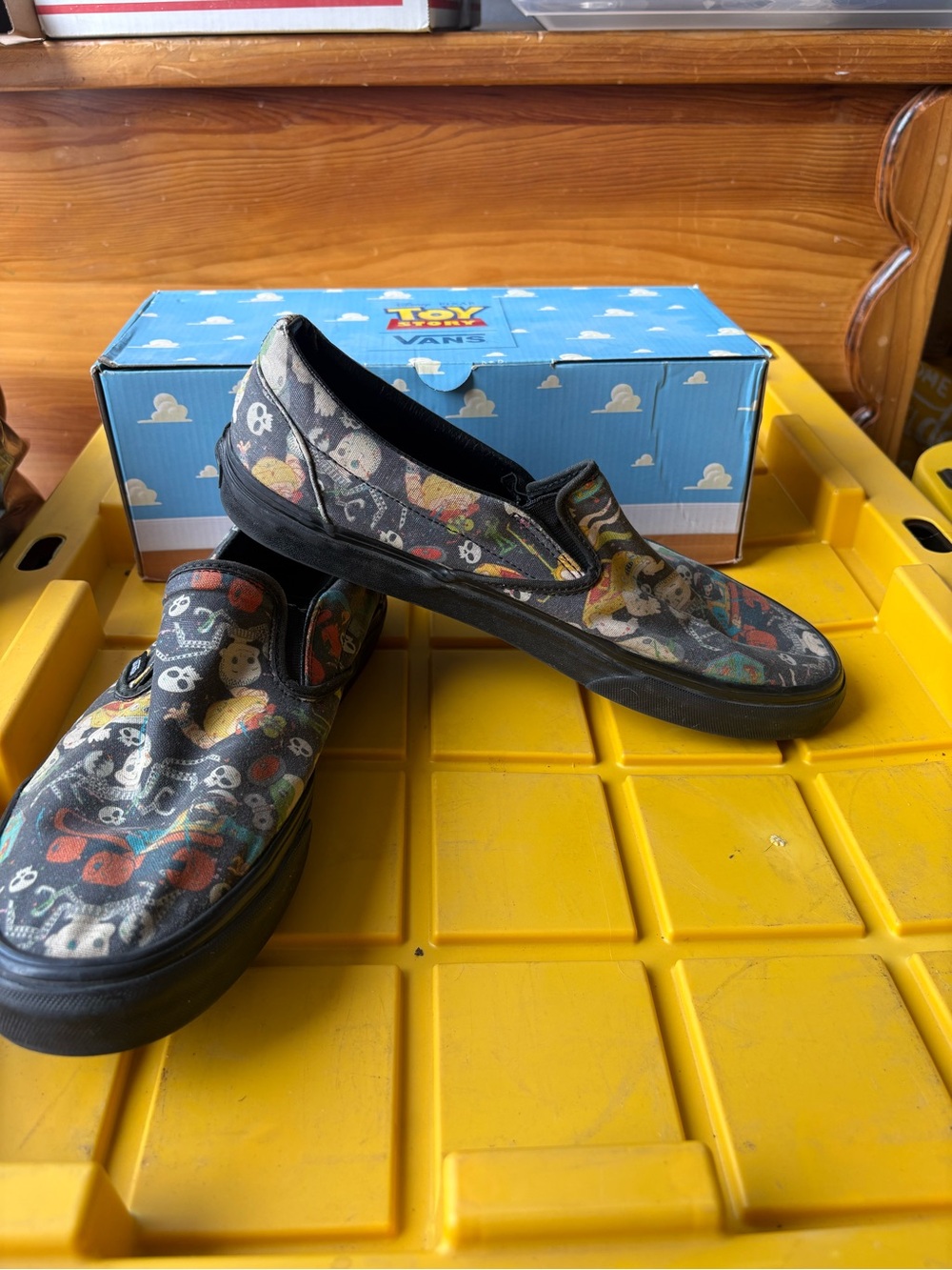 Rare Disney Pixar Toy Story x Vans “Sid’s Mutants” Classic Slip-Ons Size 11
